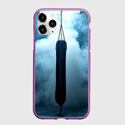 Чехол iPhone 11 Pro матовый Боксерская груша в дыму, цвет: 3D-фиолетовый