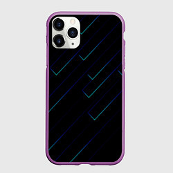 Чехол iPhone 11 Pro матовый Color blue black, цвет: 3D-фиолетовый