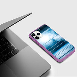 Чехол iPhone 11 Pro матовый Ринг в тумане, цвет: 3D-фиолетовый — фото 2