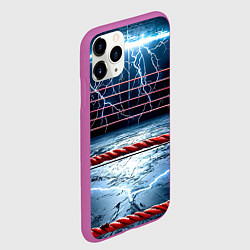 Чехол iPhone 11 Pro матовый Ринг и молния, цвет: 3D-фиолетовый — фото 2