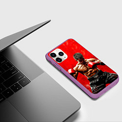 Чехол iPhone 11 Pro матовый Кикбоксер в красном, цвет: 3D-фиолетовый — фото 2