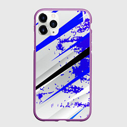 Чехол iPhone 11 Pro матовый Color white blue, цвет: 3D-фиолетовый