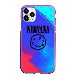 Чехол iPhone 11 Pro матовый Nirvana жидкие краски, цвет: 3D-фиолетовый
