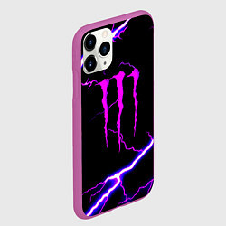 Чехол iPhone 11 Pro матовый Monster energy neon storm, цвет: 3D-фиолетовый — фото 2