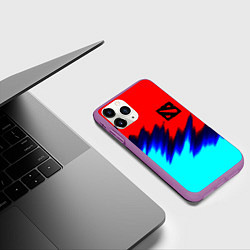 Чехол iPhone 11 Pro матовый Dota краски, цвет: 3D-фиолетовый — фото 2