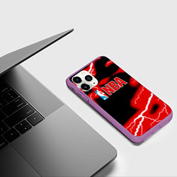 Чехол iPhone 11 Pro матовый NBA шторм, цвет: 3D-фиолетовый — фото 2