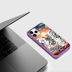 Чехол iPhone 11 Pro матовый Родина в сердце, цвет: 3D-фиолетовый — фото 2