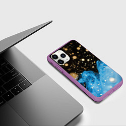 Чехол iPhone 11 Pro матовый Черно-синий абстрактный фон текстура, цвет: 3D-фиолетовый — фото 2