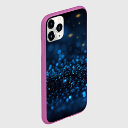 Чехол iPhone 11 Pro матовый Боке блестяшки на черном, цвет: 3D-фиолетовый — фото 2