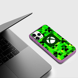 Чехол iPhone 11 Pro матовый Minecraft xbox, цвет: 3D-фиолетовый — фото 2