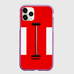 Чехол iPhone 11 Pro матовый Щётка для кёрлинга, цвет: 3D-фиолетовый