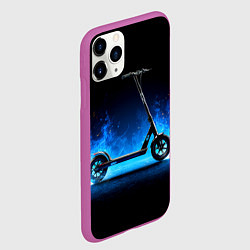 Чехол iPhone 11 Pro матовый Самокат в синем пламени, цвет: 3D-фиолетовый — фото 2