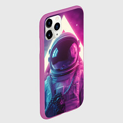 Чехол iPhone 11 Pro матовый Космонавт и треугольник, цвет: 3D-фиолетовый — фото 2