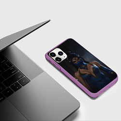Чехол iPhone 11 Pro матовый Китана перед боем, цвет: 3D-фиолетовый — фото 2