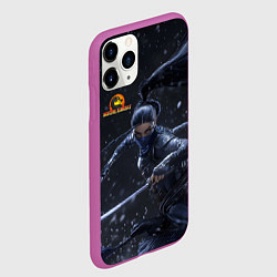 Чехол iPhone 11 Pro матовый Китана боец Мортал Комбат, цвет: 3D-фиолетовый — фото 2