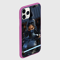 Чехол iPhone 11 Pro матовый Mortal Kombat - Kitana, цвет: 3D-фиолетовый — фото 2