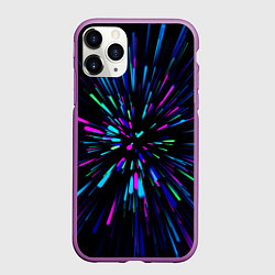 Чехол iPhone 11 Pro матовый Neon rods, цвет: 3D-фиолетовый