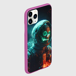 Чехол iPhone 11 Pro матовый Череп космонавта в скафандре, цвет: 3D-фиолетовый — фото 2