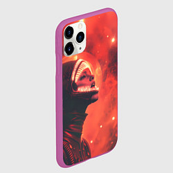 Чехол iPhone 11 Pro матовый Девушка в космосе в костюме чужого, цвет: 3D-фиолетовый — фото 2