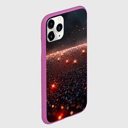 Чехол iPhone 11 Pro матовый Красные блестяшки текстура, цвет: 3D-фиолетовый — фото 2