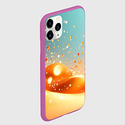 Чехол iPhone 11 Pro матовый Золотая песочная абстракция фон, цвет: 3D-фиолетовый — фото 2