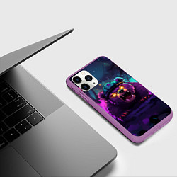 Чехол iPhone 11 Pro матовый Зловещий медведь, цвет: 3D-фиолетовый — фото 2