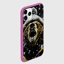 Чехол iPhone 11 Pro матовый Злой большой медведь зимой, цвет: 3D-фиолетовый — фото 2