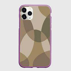 Чехол iPhone 11 Pro матовый Цветной графический паттерн мозаика, цвет: 3D-фиолетовый