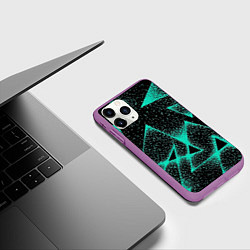 Чехол iPhone 11 Pro матовый The triangle is light blue, цвет: 3D-фиолетовый — фото 2