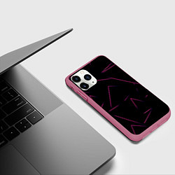 Чехол iPhone 11 Pro матовый Color pink line, цвет: 3D-малиновый — фото 2