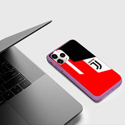Чехол iPhone 11 Pro матовый Juventus sport geometry, цвет: 3D-фиолетовый — фото 2