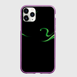Чехол iPhone 11 Pro матовый The color is light green abstraction, цвет: 3D-фиолетовый