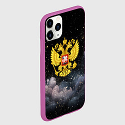 Чехол iPhone 11 Pro матовый Герб России на черном небе, цвет: 3D-фиолетовый — фото 2