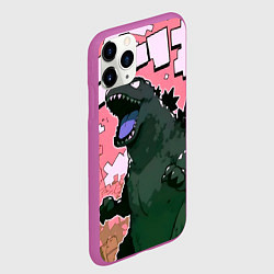 Чехол iPhone 11 Pro матовый Годзилла рычит, цвет: 3D-фиолетовый — фото 2
