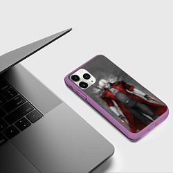 Чехол iPhone 11 Pro матовый Dmc - Дьявол может плакать - боевой Данте с горящи, цвет: 3D-фиолетовый — фото 2