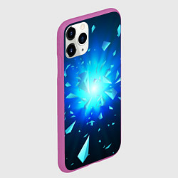 Чехол iPhone 11 Pro матовый Неоновый космический взрыв на светлом фоне, цвет: 3D-фиолетовый — фото 2