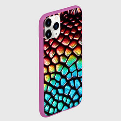 Чехол iPhone 11 Pro матовый Макро кожа дракона, цвет: 3D-фиолетовый — фото 2