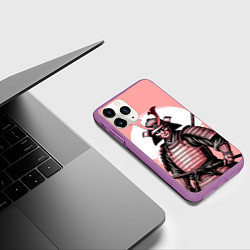 Чехол iPhone 11 Pro матовый Древний самурай, цвет: 3D-фиолетовый — фото 2