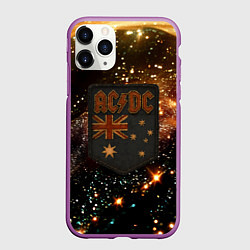 Чехол iPhone 11 Pro матовый ACDC в стиле нашивки, цвет: 3D-фиолетовый