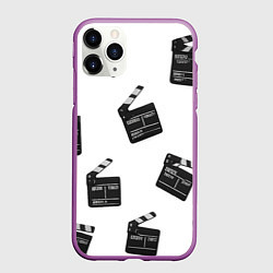 Чехол iPhone 11 Pro матовый Съёмочная хлопушка, цвет: 3D-фиолетовый