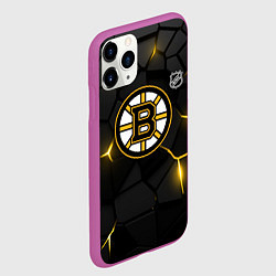 Чехол iPhone 11 Pro матовый Бостон Брюинз - плиты с подсветкой, цвет: 3D-фиолетовый — фото 2
