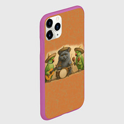 Чехол iPhone 11 Pro матовый Надежды маленький оркестрик в оранжевом, цвет: 3D-фиолетовый — фото 2