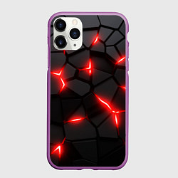Чехол iPhone 11 Pro матовый Красная неоновая броня, цвет: 3D-фиолетовый