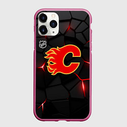 Чехол iPhone 11 Pro матовый Калгари Флэймз - НХЛ хоккей, цвет: 3D-малиновый
