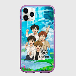Чехол iPhone 11 Pro матовый Astro в аниме стиле, цвет: 3D-фиолетовый
