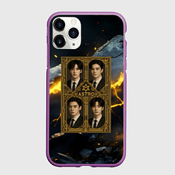 Чехол iPhone 11 Pro матовый Astro в золотой рамке, цвет: 3D-фиолетовый
