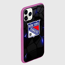 Чехол iPhone 11 Pro матовый Нью Йорк Рейнджерс - НХЛ хоккей, цвет: 3D-фиолетовый — фото 2