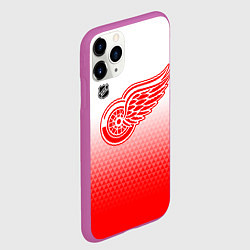 Чехол iPhone 11 Pro матовый Детройт Ред Уингз - красно белый градиент, цвет: 3D-фиолетовый — фото 2