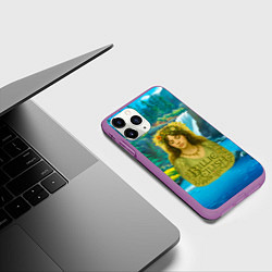 Чехол iPhone 11 Pro матовый Билли Айлиш на фоне природы, цвет: 3D-фиолетовый — фото 2
