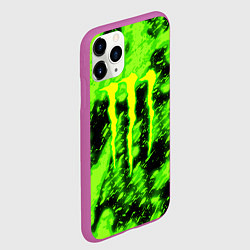 Чехол iPhone 11 Pro матовый Monster energy кислотное лого, цвет: 3D-фиолетовый — фото 2